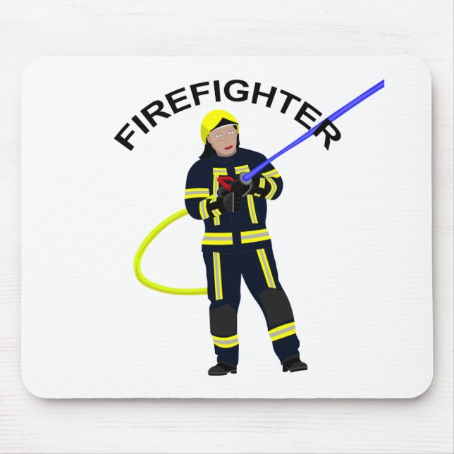 Feuerwehrmann in blauer Einsatzkleidung Mousepad Musmatta (Framsidan)
