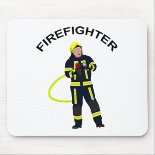 Feuerwehrmann in blauer Einsatzkleidung Mousepad Musmatta