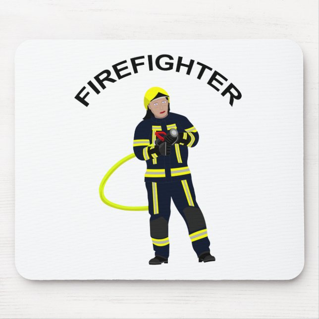 Feuerwehrmann in blauer Einsatzkleidung Mousepad Musmatta (Framsidan)