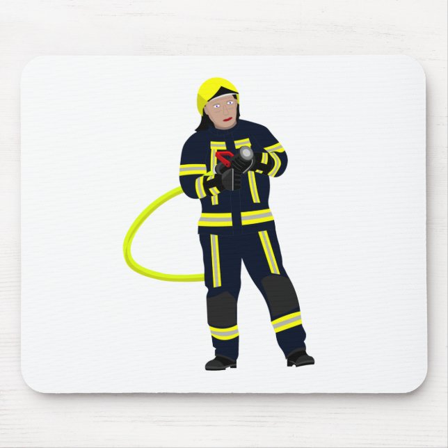 Feuerwehrmann in blauer Einsatzkleidung Musmatta (Framsidan)