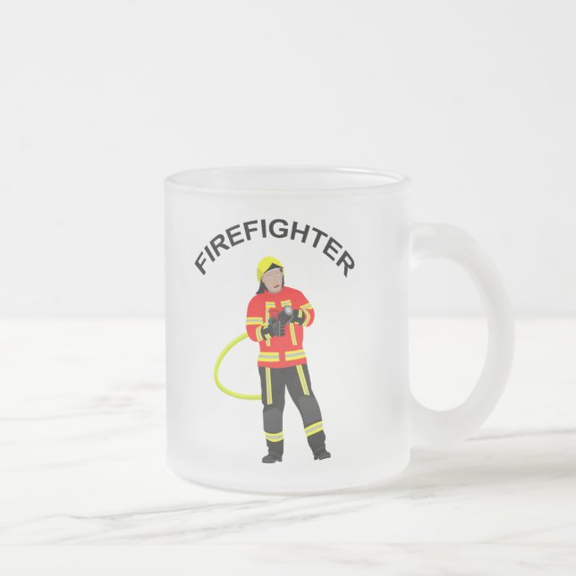 Feuerwehrmann in Einsatzkleidung Mattglastasse Frostad Glasmugg (Höger)