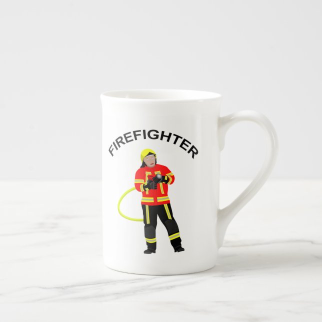 Feuerwehrmann in Einsatzkleidung Porzellantasse Benporslin Mugg (Höger)