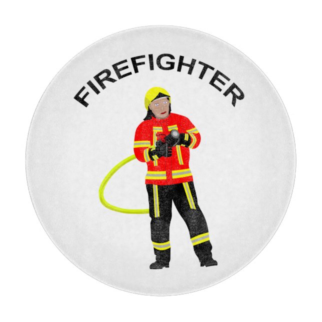 Feuerwehrmann in Einsatzkleidung Schneidebrett (Framsidan)