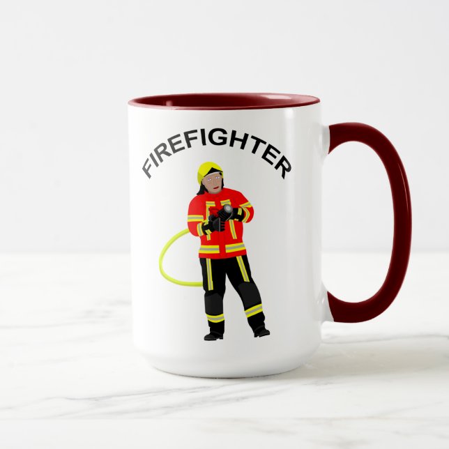 Feuerwehrmann in Einsatzkleidung  Tasse Mugg (Höger)