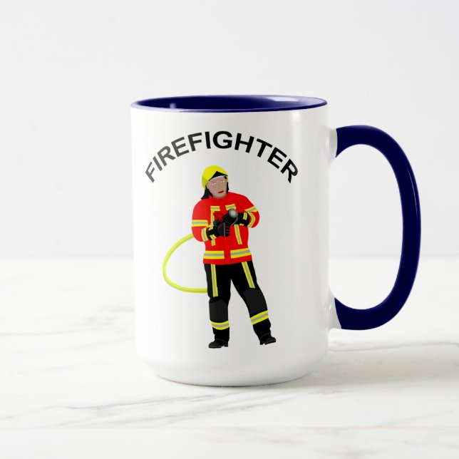 Feuerwehrmann in Einsatzkleidung  Tasse Mugg (Höger)