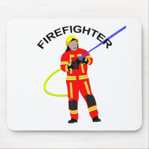 Feuerwehrmann in roter Einsatzkleidung Mousepad Musmatta