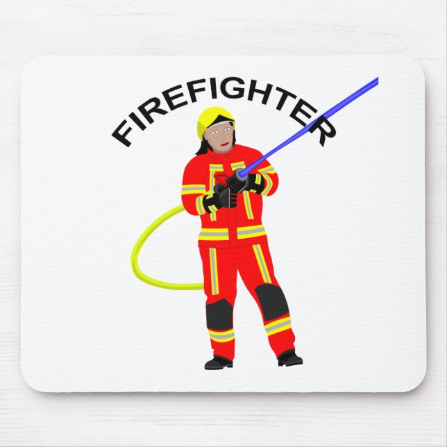 Feuerwehrmann in roter Einsatzkleidung Mousepad Musmatta (Framsidan)