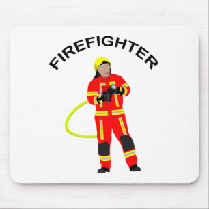 Feuerwehrmann in roter Einsatzkleidung Mousepad Musmatta