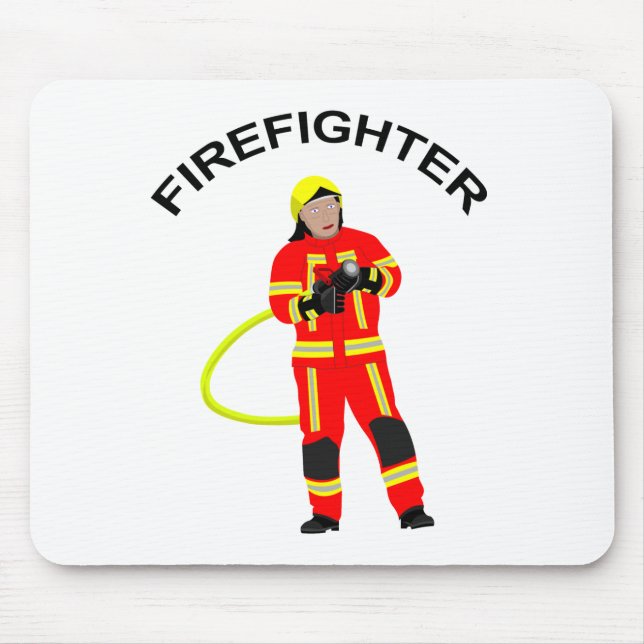 Feuerwehrmann in roter Einsatzkleidung Mousepad Musmatta (Framsidan)