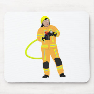 Feuerwehrmann in sandfarb Einsatzkleidung Mousepad Musmatta