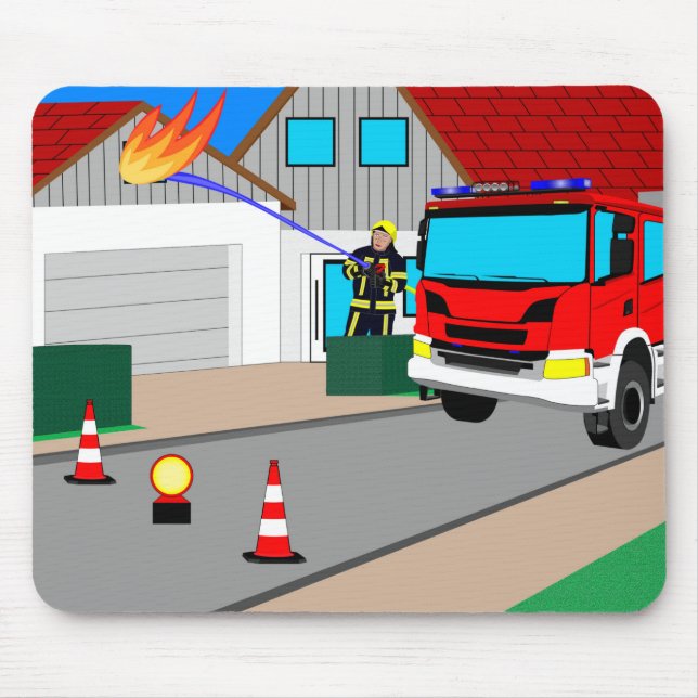Feuerwehrmann löscht Garagenbrand Musmatta (Framsidan)