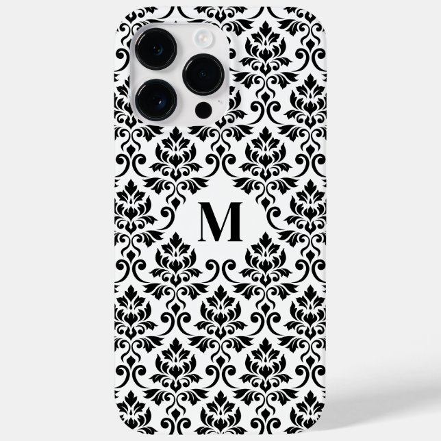 Feuille Damask Black Mönster (Anpassningsbar) (Baksida)