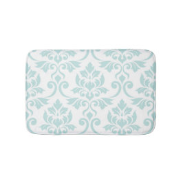 Feuille Damask Lg Mönster Light Teal on White Badrumsmatta