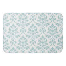 Feuille Damask Pattern Anka Egg Blue på White
