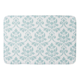 Feuille Damask Pattern Anka Egg Blue på White Badrumsmatta