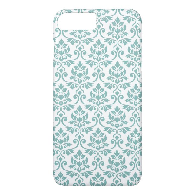 Feuille Damask Teal Mönster Case-Mate iPhone Skal (Baksida)