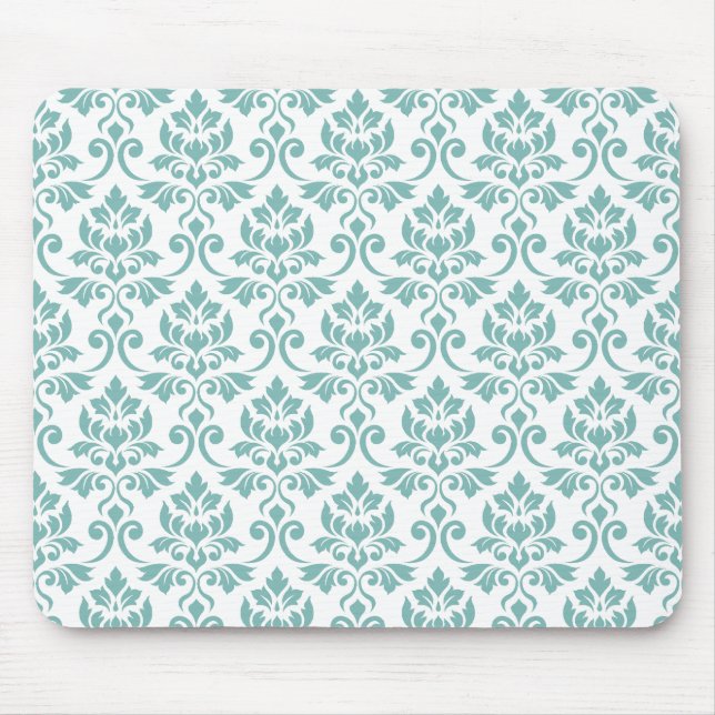 Feuille Damask Teal Mönster Musmatta (Framsidan)