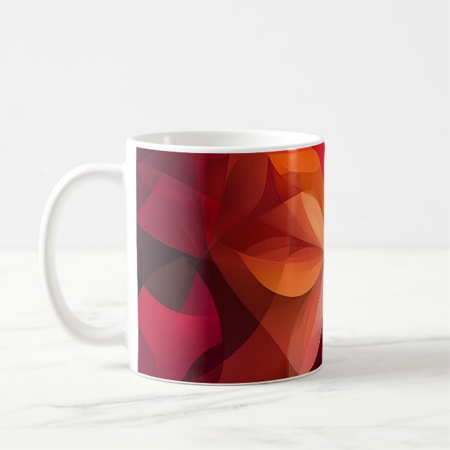 🍁 Feuilles d'automne vibrantes en rouge et orange Kaffemugg (Vänster)