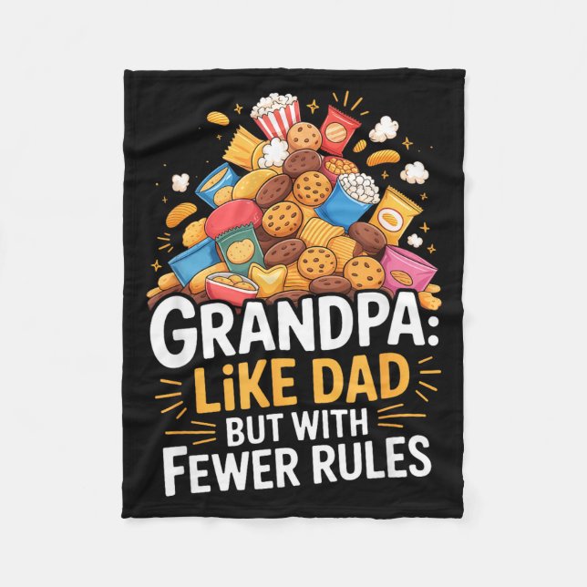Fewer Rules Funny Grandpa  Fleecefilt (Framsidan)