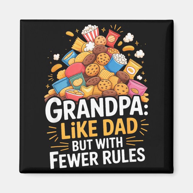 Fewer Rules Funny Grandpa  Magnet (Framsidan)