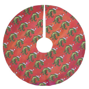 Fextive TRex Dino Mönster på Red Julgransmatta Borstad Polyester