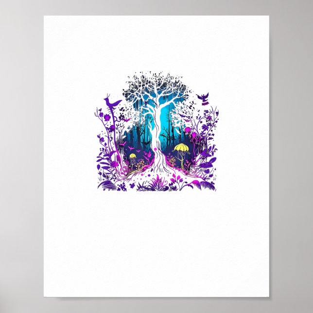 Fey gotisk emo goblincore-estetik Skogsgrafik Poster (Framsidan)