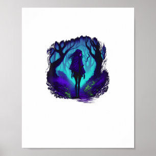 Fey gotisk emo goblincore-estetik Skogsgrafik Poster