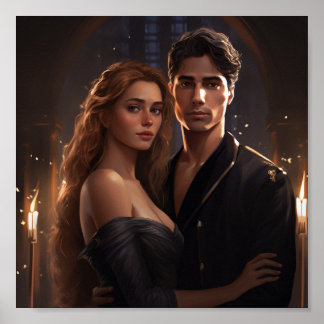 Feyre och Rhysand från ACOTAR Poster