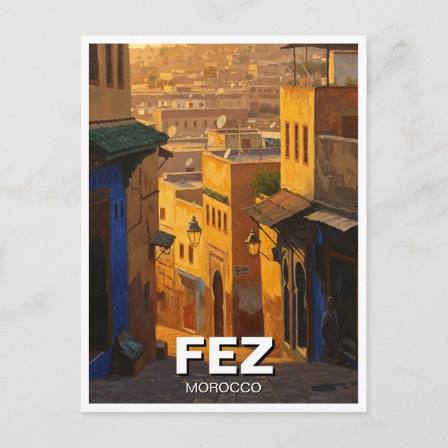 Fez Marocko Resa Vykort (Framsida)