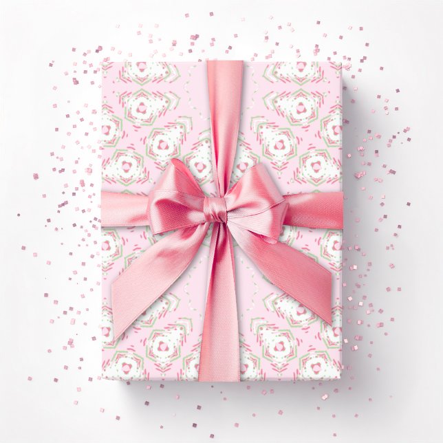 Fez Starburst Trellis i rosa och grönt Presentpapper (Skapare uppladdad)