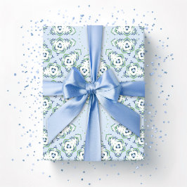 Fez Starburst Trellis in Slate and Green Presentpapper