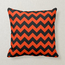 FF3300 Orange Zigzag Rand Kudde