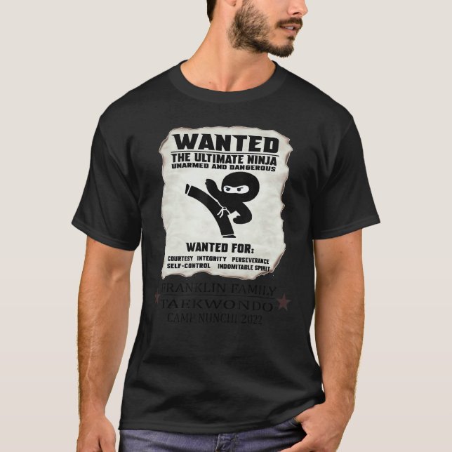 Fftkd Camp Nunchi 2022 Wanted Ultimate Ninja T Shirt (Framsida)