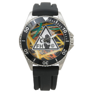 FH WIRES Protector Black SILICON BAND WATCH Armbandsur