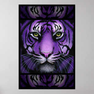 Fiala Lila Tiger Vild katt Myka Jelina Art Poster