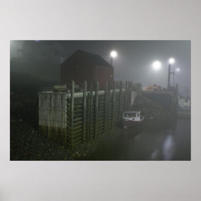 Fialls hamnfog vid lågtidskonst för bra poster (Framsidan)