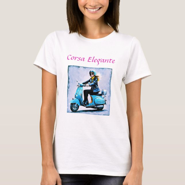’Fiamma’ ’Corsa Elegante’ - Elegant Ride T Shirt (Framsida)