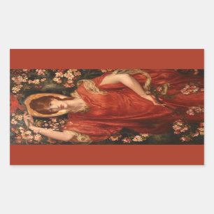 Fiammettas vision (av Dante Gabriel Rossetti) Rektangulärt Klistermärke