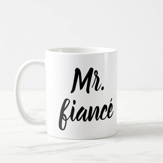 Fiancé Coffee Mugg - Inky Trendig Lettering (Vänster)