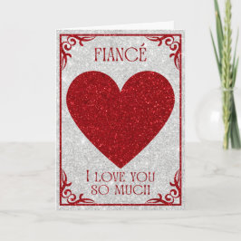 Fiancé Glitter Valentine Card Kort