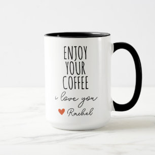 Fiance njut av din kaffehandtag Bra morgon Gif Mugg