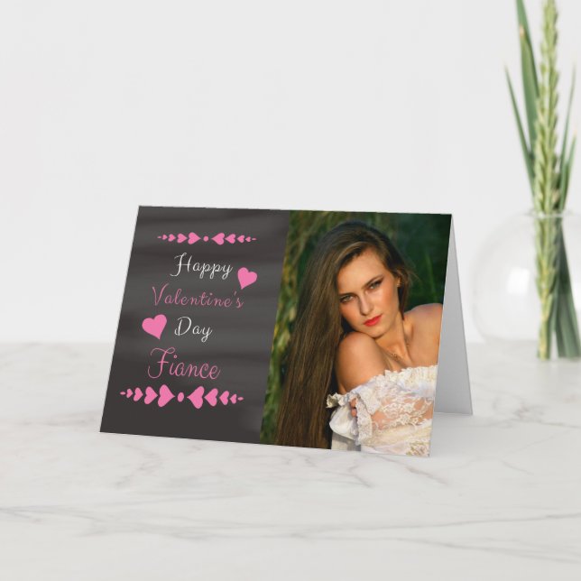 Fiance Valentine's Chalkboard Photo Card Helgkort (Framsida)