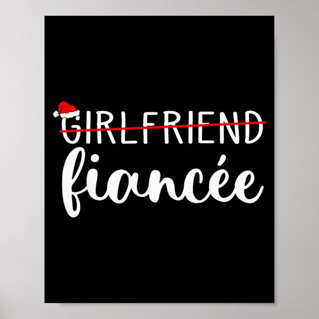 Fiancee Fiance Engaged Couples Matching Christmas  Poster (Framsidan)