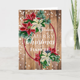 Fiancee jul Blommigten Rustic Poinsettia Helgkort