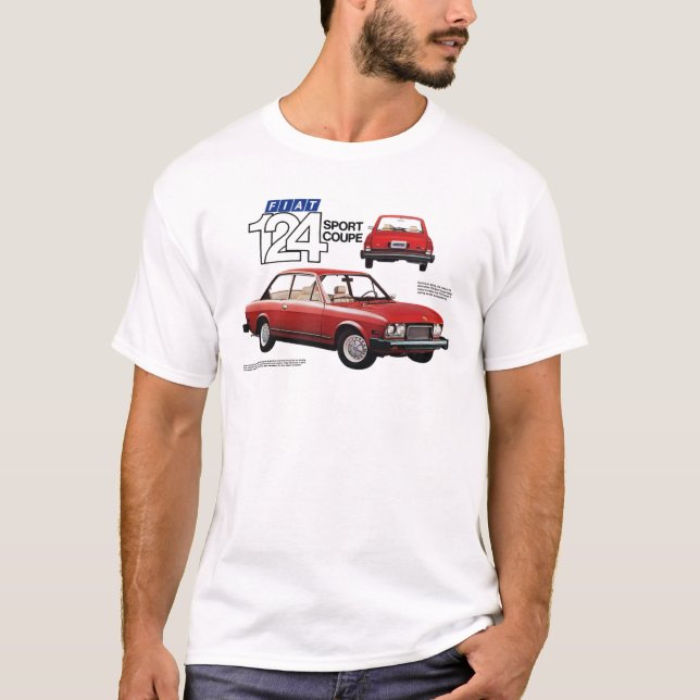 FIAT 124 COUPE436 T SHIRT (Framsida)
