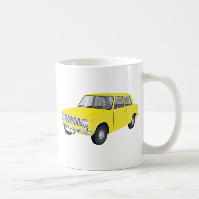 Fiat 124 gult kaffemugg (Höger)