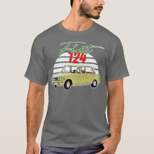 Fiat 124 Retro Italiana Älskare-presentkort T Shirt