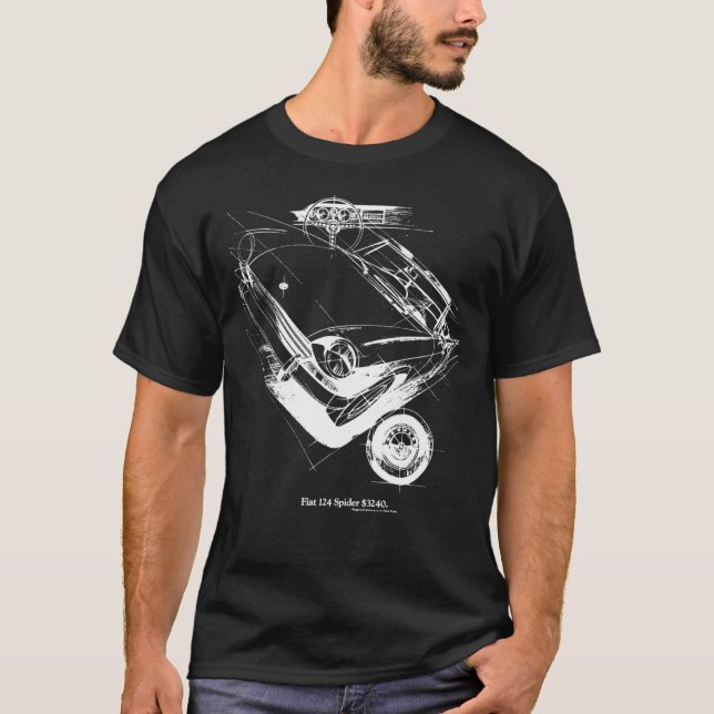 FIAT 124 SPIDER633 T SHIRT (Framsida)