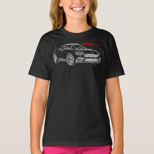 Fiat 124 Spider Classic T-Shirt (Framsida)