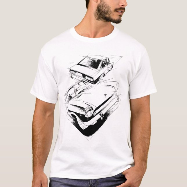 Fiat 124 t shirt (Framsida)